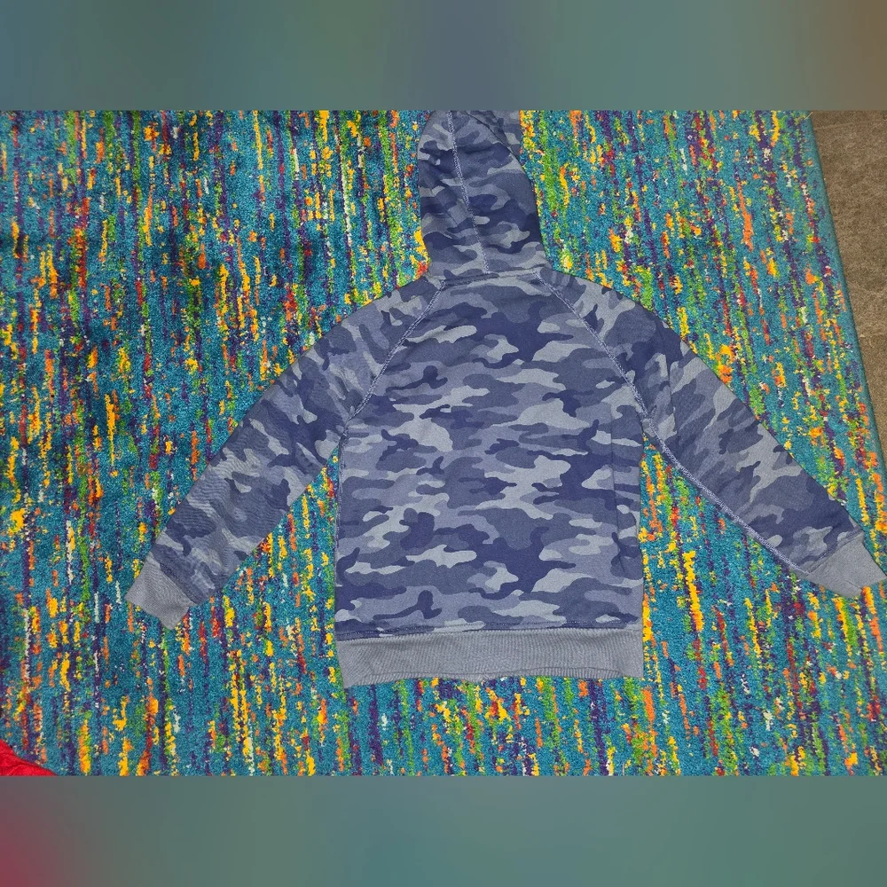 NWOT GAP Kids Size MD Blue Camo Zipup‎ Hoodie Fleece Lined